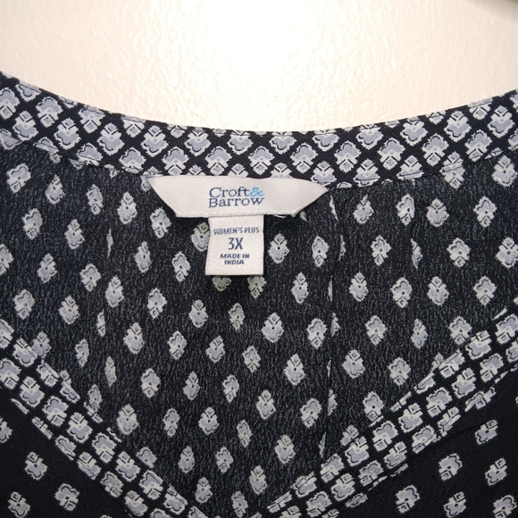 Croft & Barrow Black and White Polka Dot Blouse - Picture 3 of 8